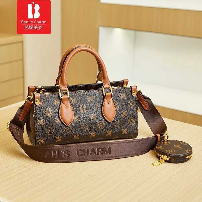 BANIS CHARM Womens Handbag 2023 New Handbag High Grade Designer Vintage Style Wide designer Shoulder Strap Crossbody Bag W251029