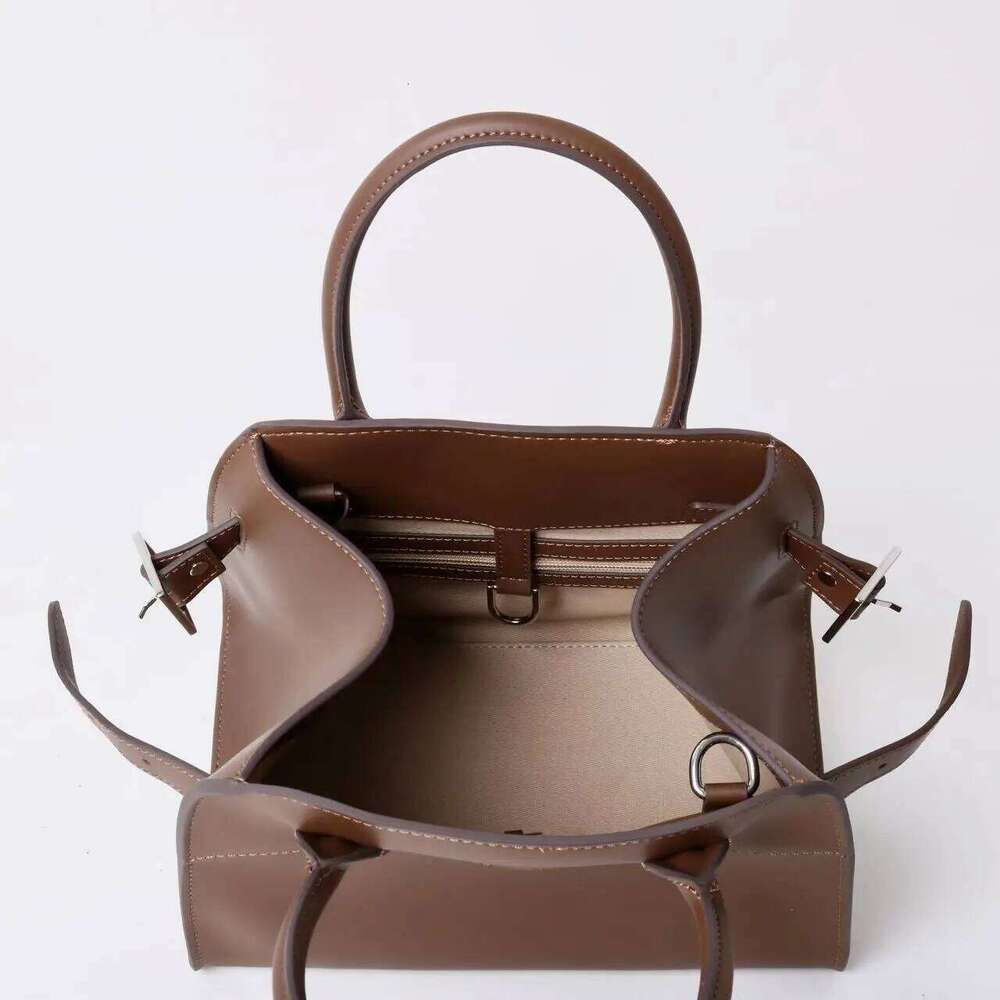 Genuine Leather 25Cm Hand Tote 2025 New Design Cowhide Simple Single Shoulder Crossbody Bag Suede Women's Handbag 251029