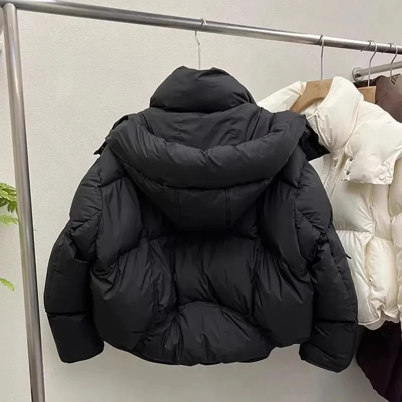 Womens Down Cotton Jacket Winter Loose Hooded Female Coat Korean Version Short Ladies Padded Outerwear 251029