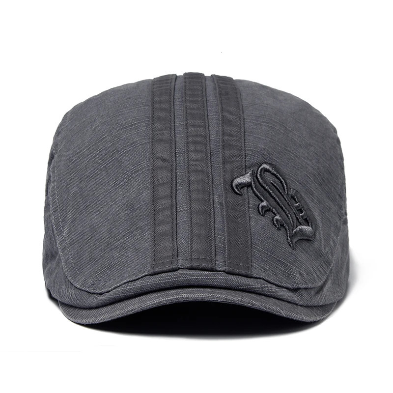 CNTANG Men Beret Fashion Embroidery Flat Cap Summer Visor For Male Vintage Cotton Casual Berets Adjustable 251013