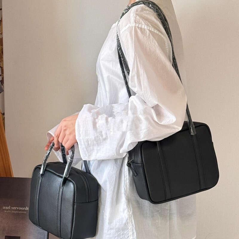 Genuine Leather Bag New Long Handle Boston Small Square Deerskin Shoulder Handbag Ta Bag