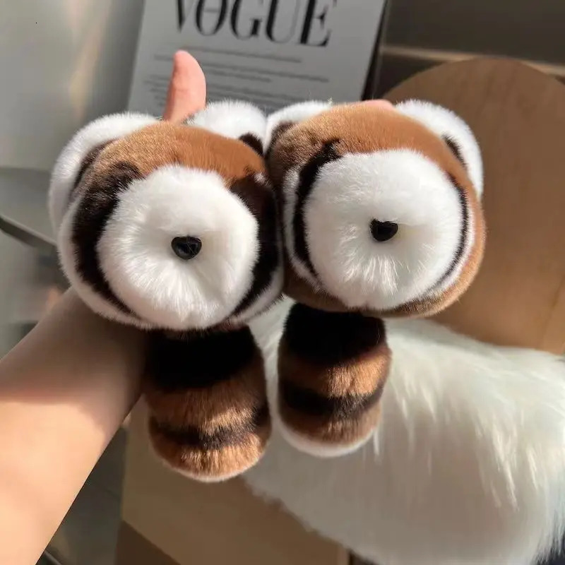 Real otter rabbit fur swing tail little raccoon fur bag pendant car interior pendant car key chain mobile phone pendant 251029