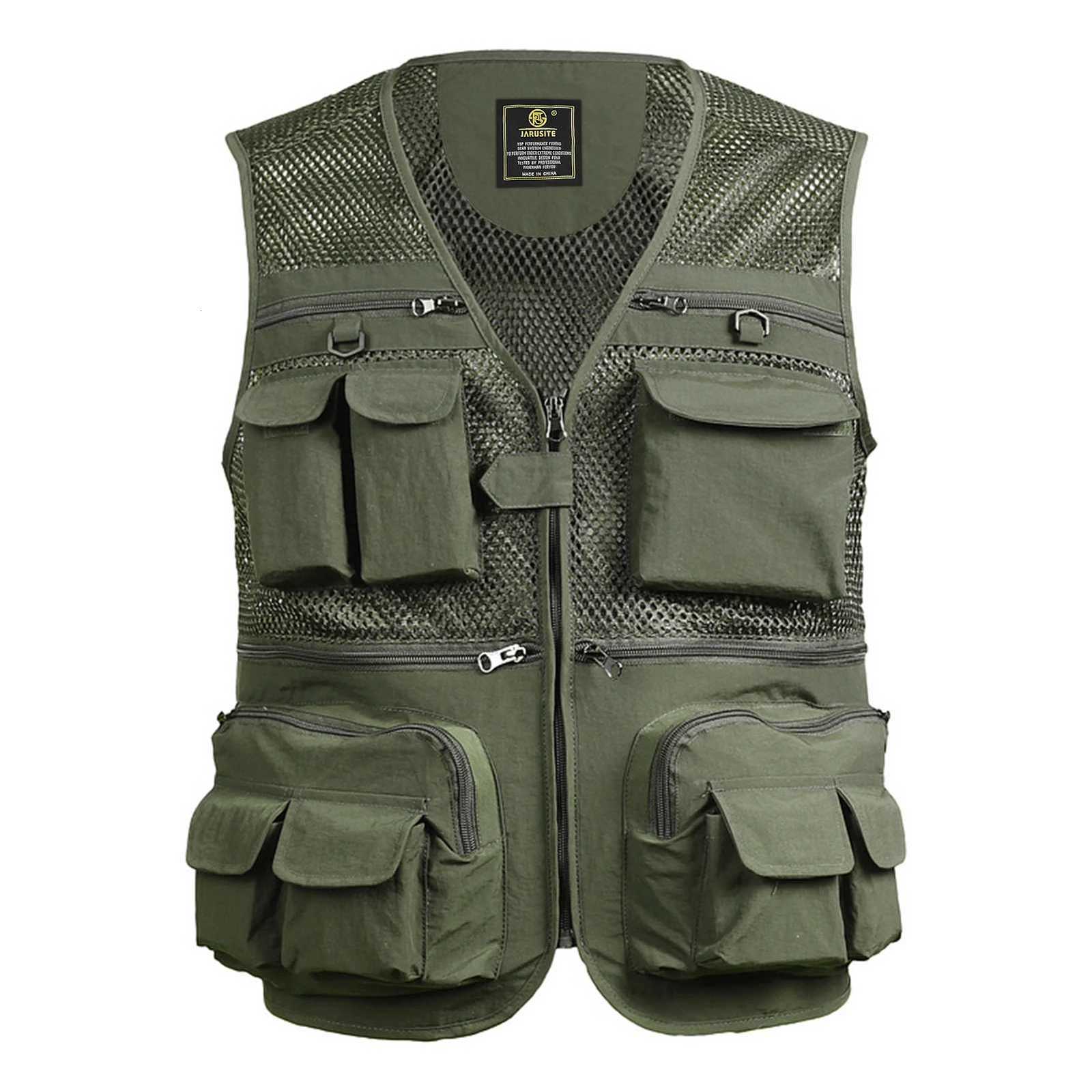 Fishing Vest Breathable Fishing Travel Mesh Vest with Zipper Pockets Summer Work Vest for Outdoor Activities W251029