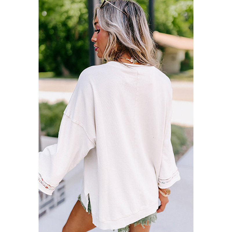 Autumn and winter new women's hooded sportswear designer fashion geometric pattern off shoulder long sleeved T-shirt