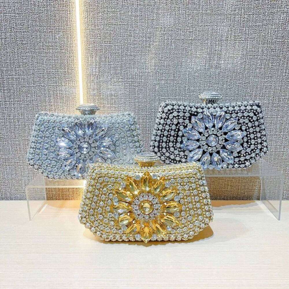 Designer Bags Glamorous Full Dia Tote - Rhinestone Pearl Party Purse For Stage Banquets & Bar Events, Elegant Shoulder Bag High-Grade Luxury Bag