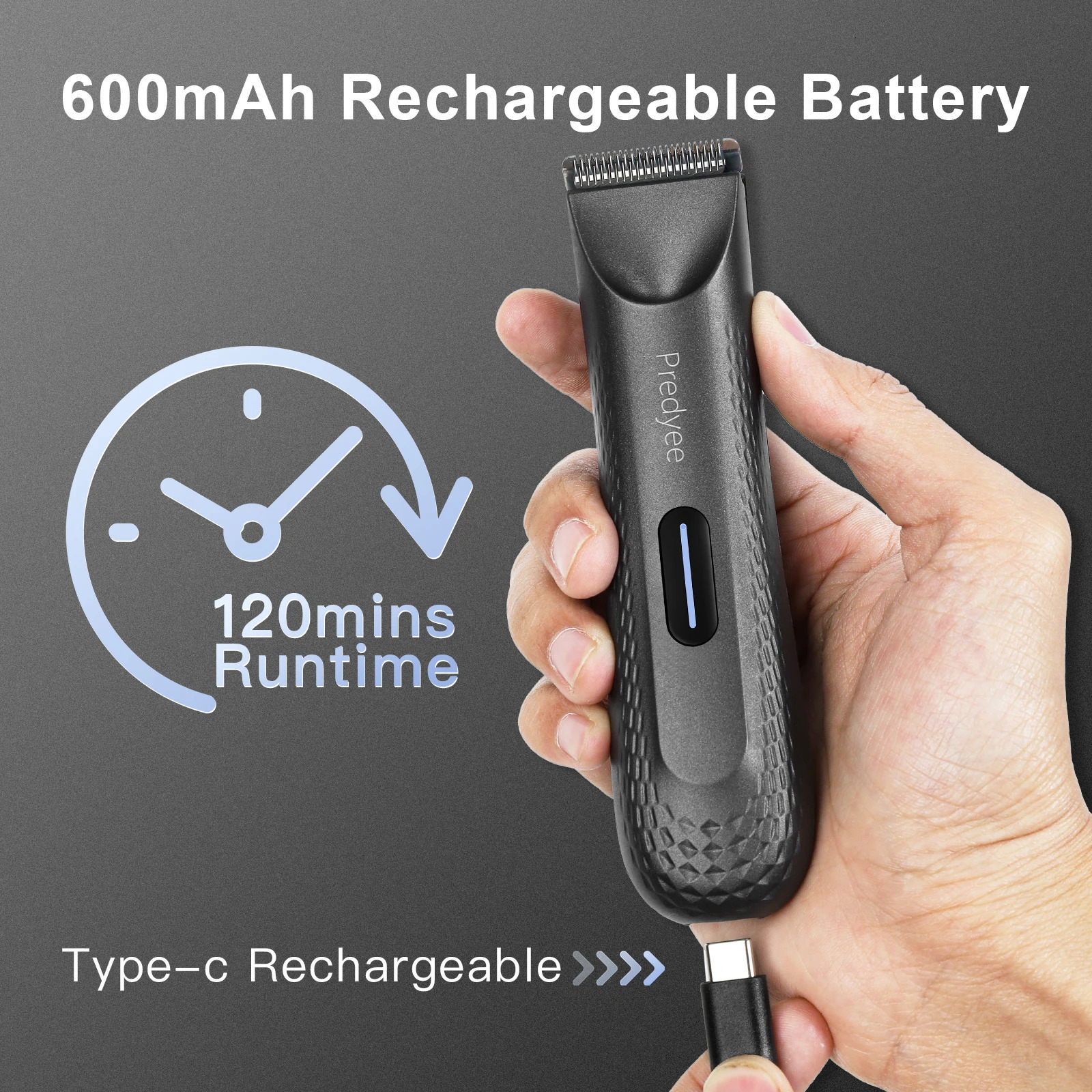 Electric Groin Hair Trimmer for MenBody Groomer Pubic Waterproof Hair TrimmerReplaceable Ceramic Blade 251029