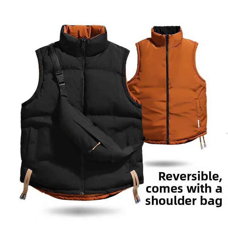 Mens and Womens Vest Backpacks Reversible VestsWarm and Fashionable Trendy VestsStudent VestsOutdoor Down and Cotton Vests W251029