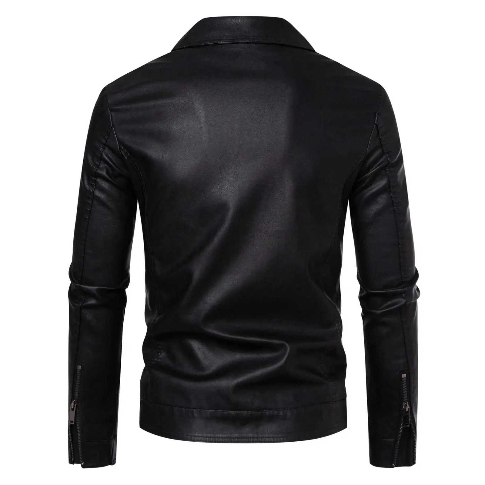Pop Mens Leather New Spring And Autumn Korean Version Slimfit Trend Motorcycle Jacket Mens Leather JacketT251029