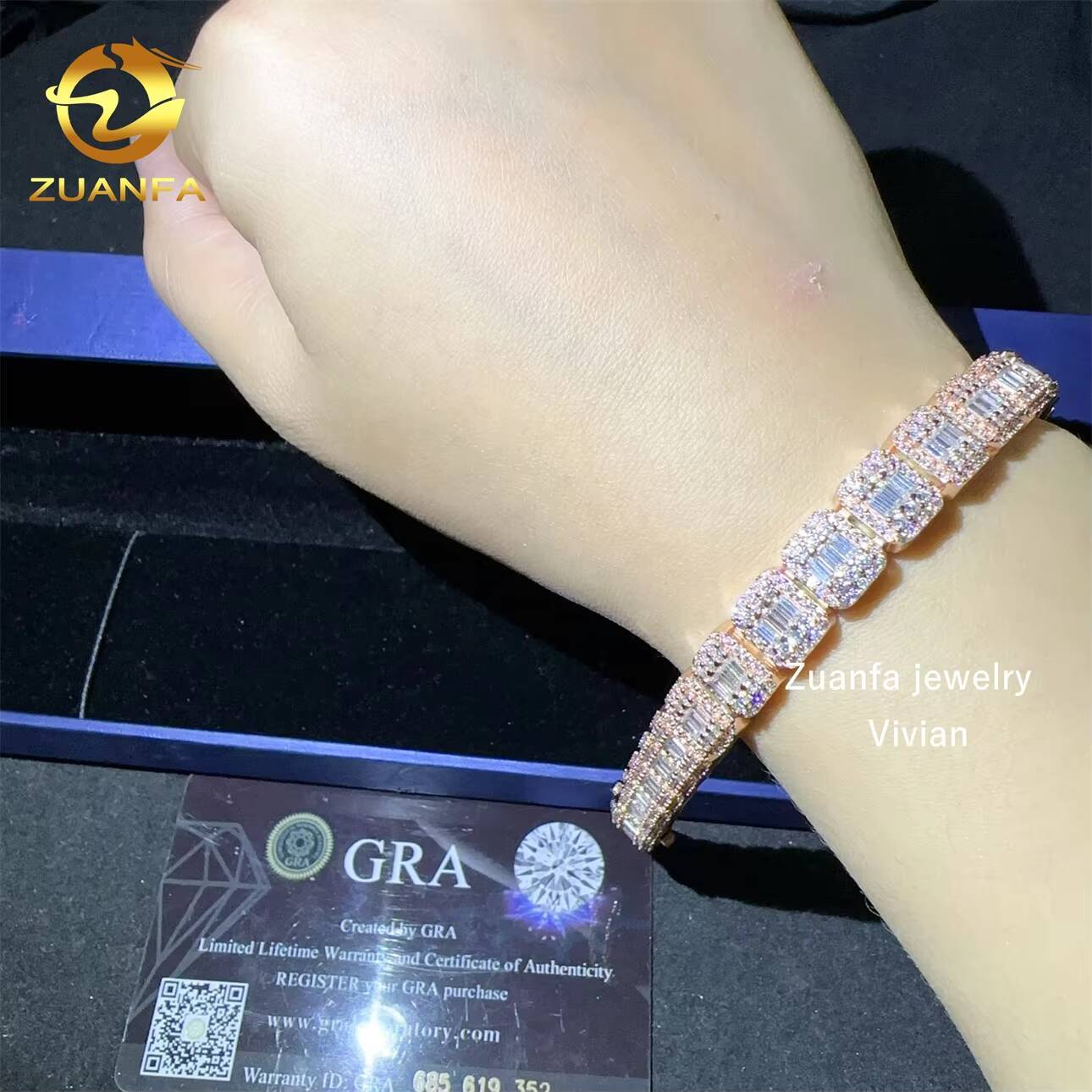 9MM Sterling Silver 925 Luxury Moissanite Cuban Link Bracelet VVS Moissanite Diamond Miami Cuban Link Chain Bracelet