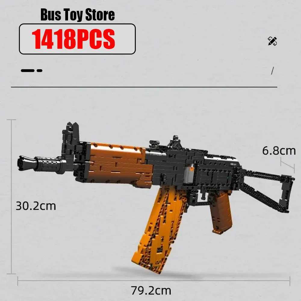 Ww2 Military Gun Technical Motorized AK47 Gun Building Toys Mould King Building Blocks Weapon Bricks Toys Set for Boys Gifts X251029