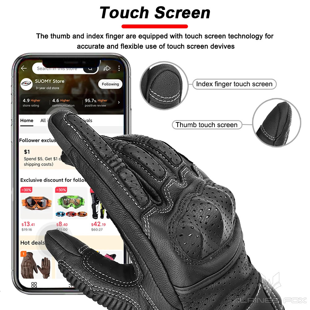 Brown Vintage Leather Motorcycle Gloves Men CE Certification Motorbike Riding Touch Screen Motocross Moto Racing Biker Glove XXL 251013