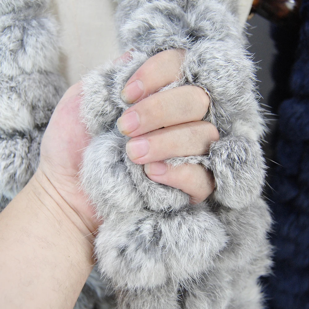 Women Winter Warm Rabbit Fur Scarf Natural Rabbit Fur Muffler Lady 100 Genuine Fur Scarves Wholesale Retail 251023CJ