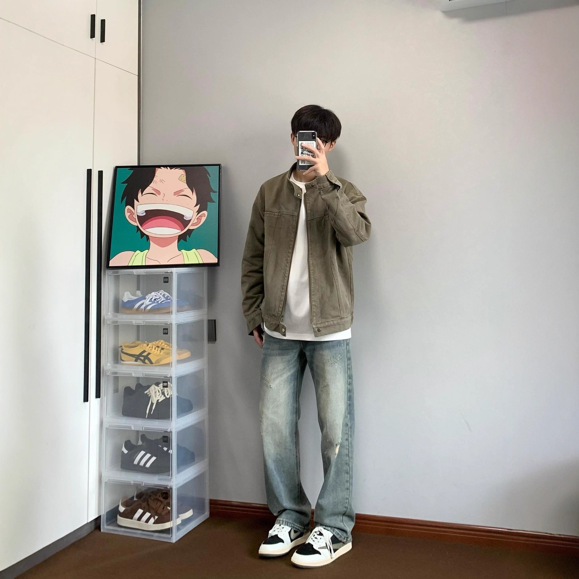 Men's Jacket Spring And Designer Jacket Autumn American Style Washed Canvas Jacket Unisex Stand Collar Casual Jacket Trendy Baseball Jacket