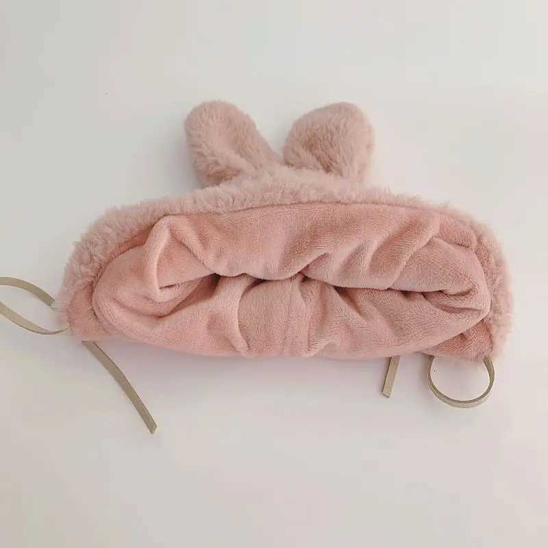 Cute Cartoon Bunny Ear Caps For Kids Winter Warm Hat Toddler Baby Kids Solid Color Kids Boy Girl Earflap Hats Bonnet Gorras251028