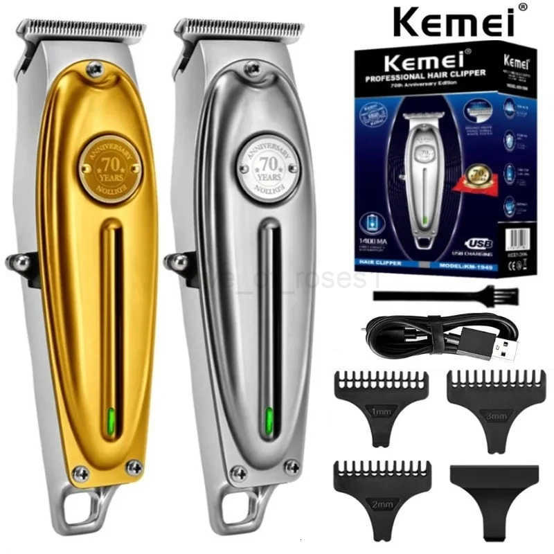 Kemei KM1949 Gold cutter barber scissors Professional Rechargeable Haircut Machine Mens Hair Clipper Kemei Z251029