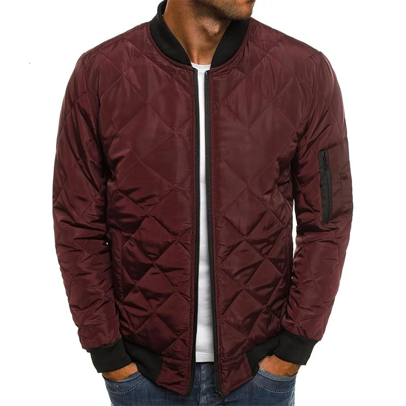 Winter Jacket Mens Baseball Collar Mesh Pressed Lightweight Jacket Vintage Flight Casual Long Sleeve 251028
