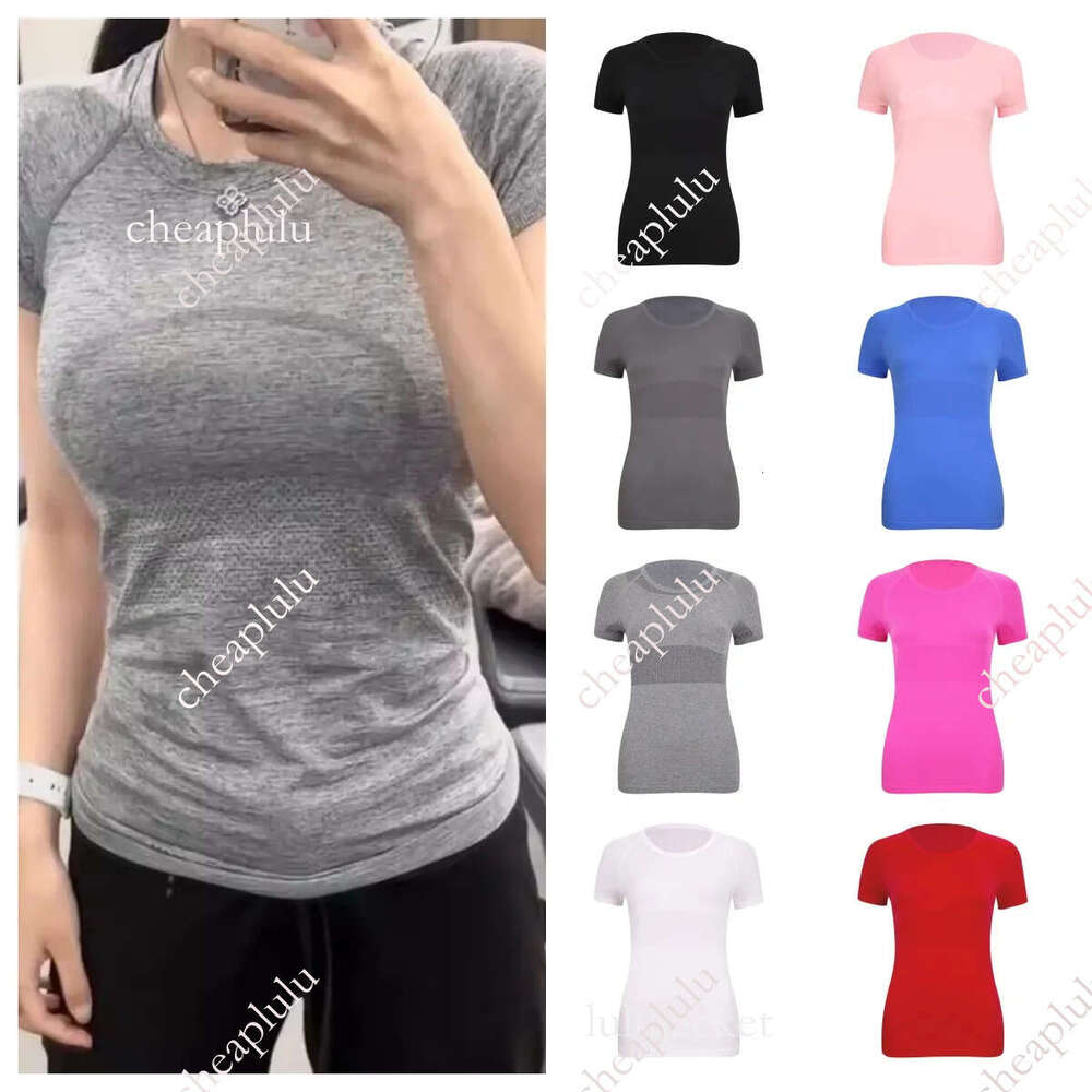 2025 5A Women clothes Yoga Outfit Long Sleeve Solid Color Nude Sports Waist sets T-Shirt Jogging Sportswear Blouse luluity lemoner shirt men sweatshirt