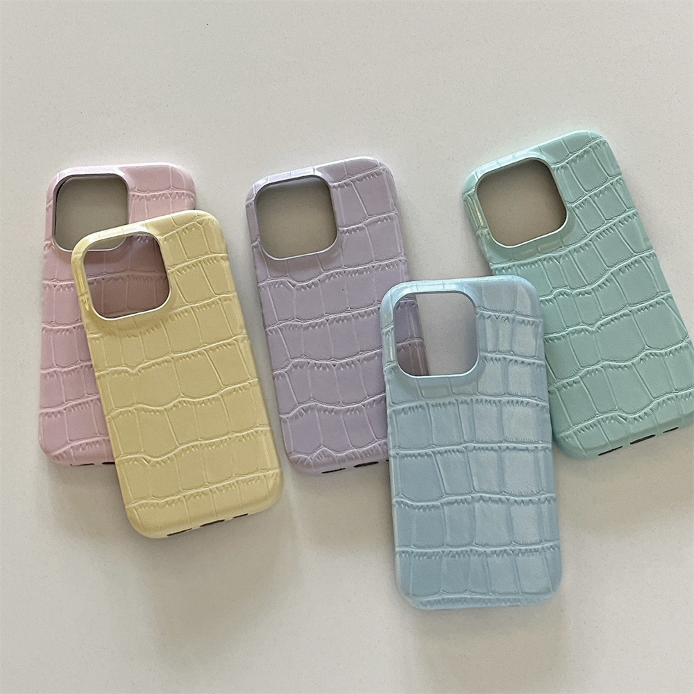 Niche Crocodile Leather Solid Color Phone Compatible with iPhone 17/16/15/14 Pro Max Material Case Apple 13