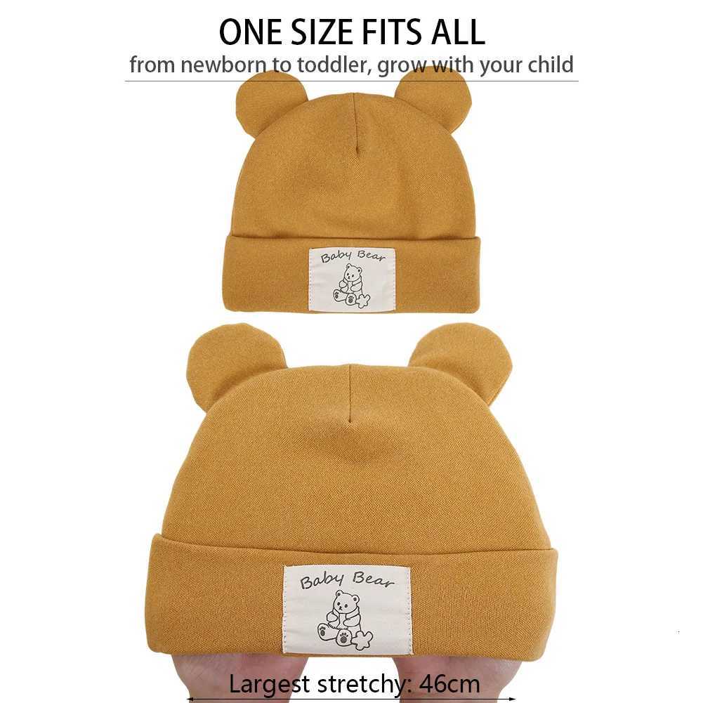 Cute Bear Ear Baby Turban Hats for Newboorn Boys Girls Faux Cashmere Label Caps Beanies Autumn Winter Infant Bonnets251028