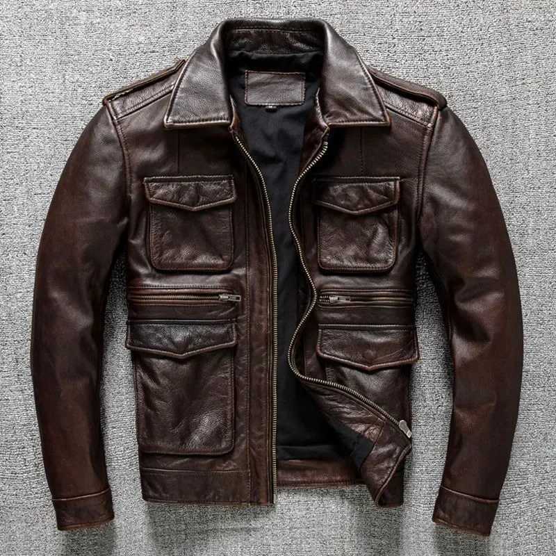 New Vintage Mens Leather Jackets Autumn Winter Casual Motorcycle Slim PU Jacket Biker Leather High Quality Fashion OvercoatT251029