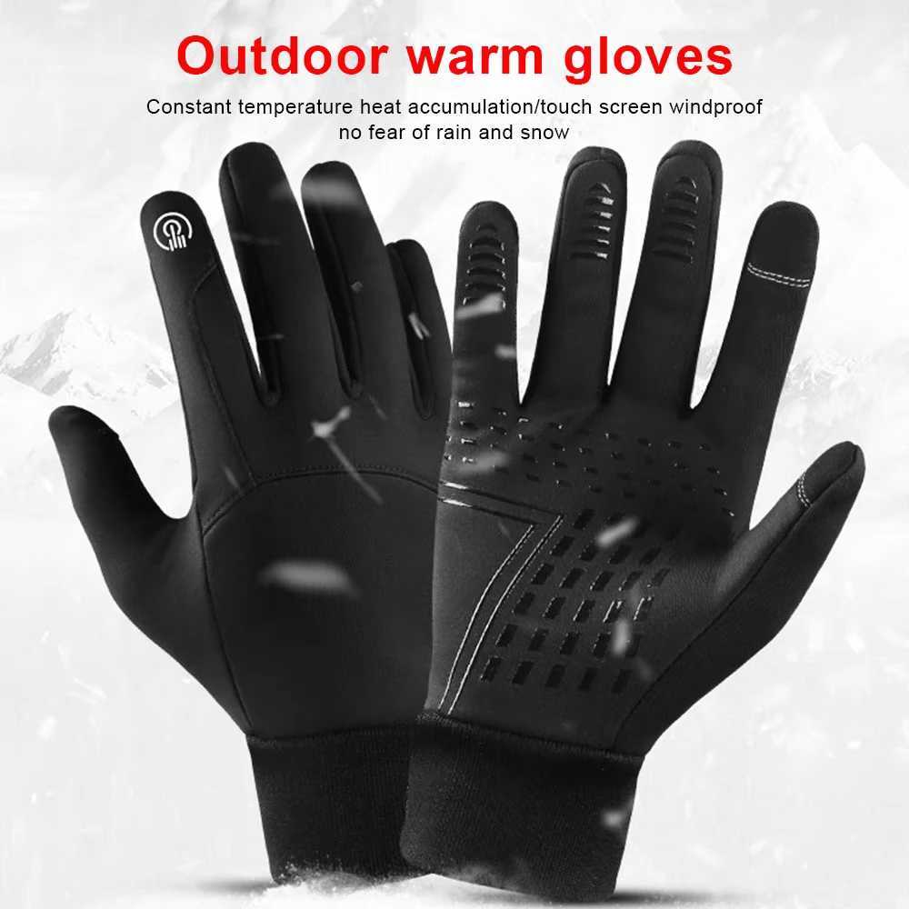 Autumn Winter Men Women Gloves Touch Screen Waterproof Windproof Gloves Outdoor Sports Warm Thermal Fleece Running Ski Gloves J251029