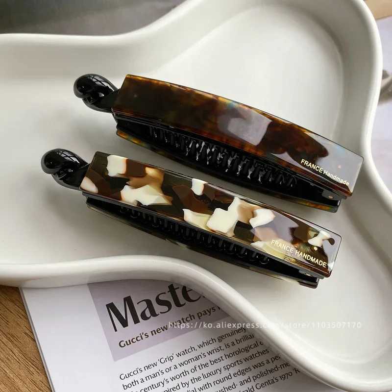 Anti slip banana clip with low hair volume vertical clipKorean FRANCE chocolate brown ponytail clipTwisted hair clipW251028