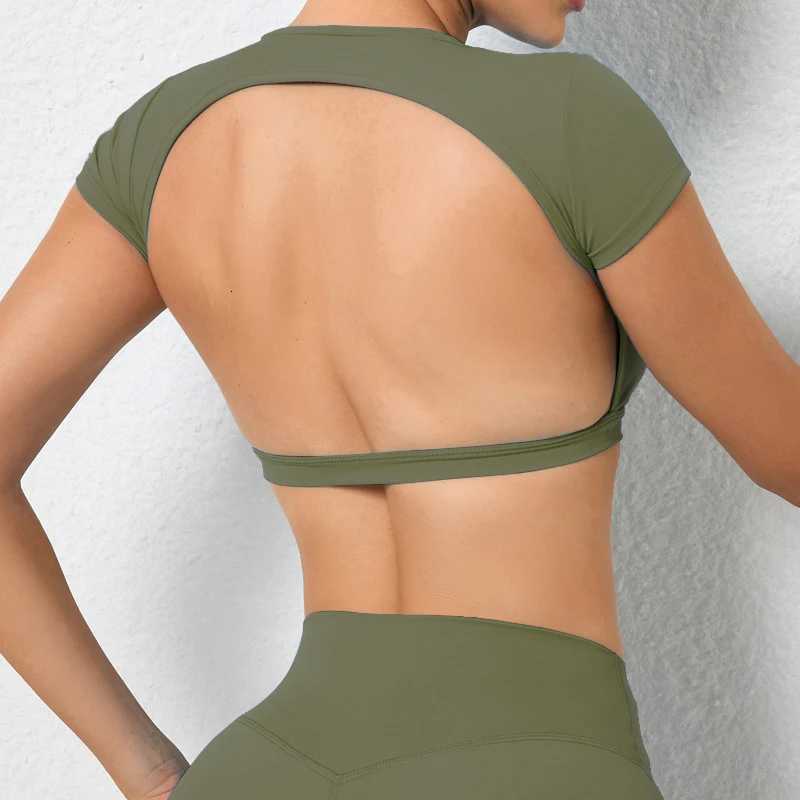 Hearuisavy Customizable Sports Shirts Workout Sportswear Backless Yoga Clothing Chest Pads Sport Crop Tops Gym Top WomenXJ251029