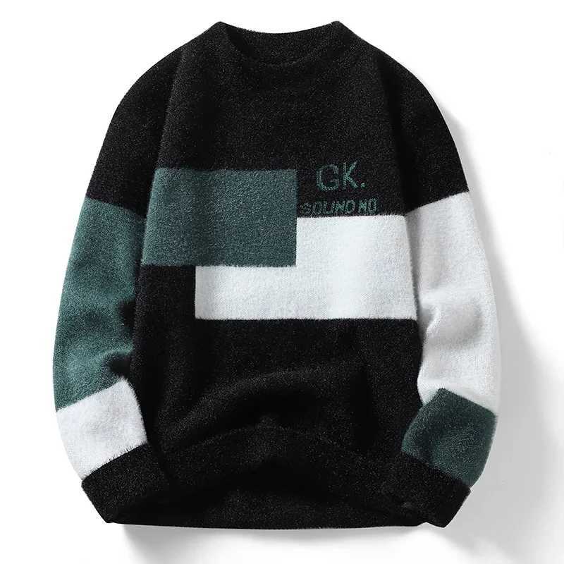 Sweater Mens Autumnwinter Crewneck Bottom Knit Mens Soft Waxy Thermal Top Mens Sweater Jumper Comfortable Stylish J251029