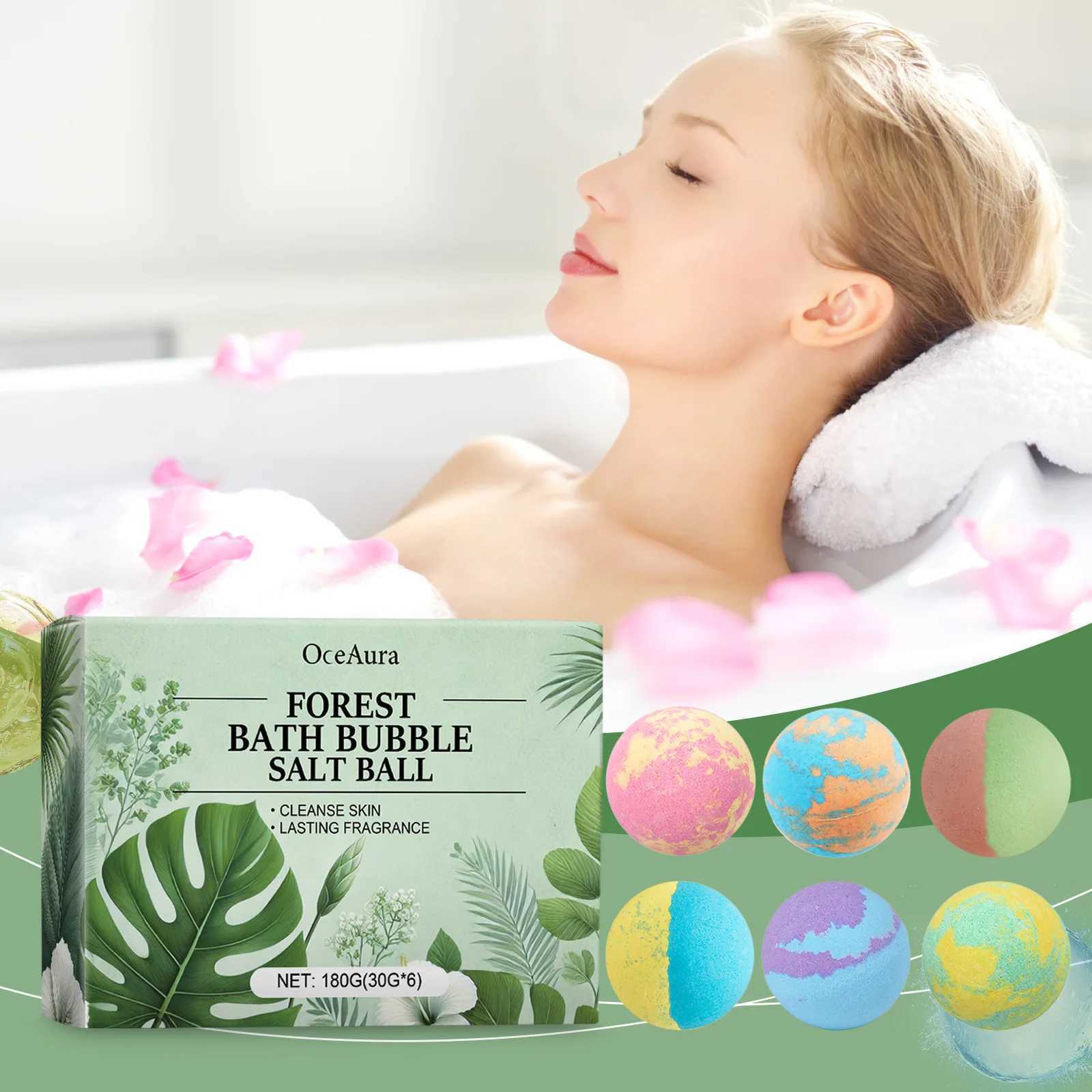 Oceaura 6pcs Aromatherapy Bath Bomb Ball Floral Scent Skin Smooth Relaxing Spa Bath Moisturize Stress Relief Bubble Shower Balls L251029
