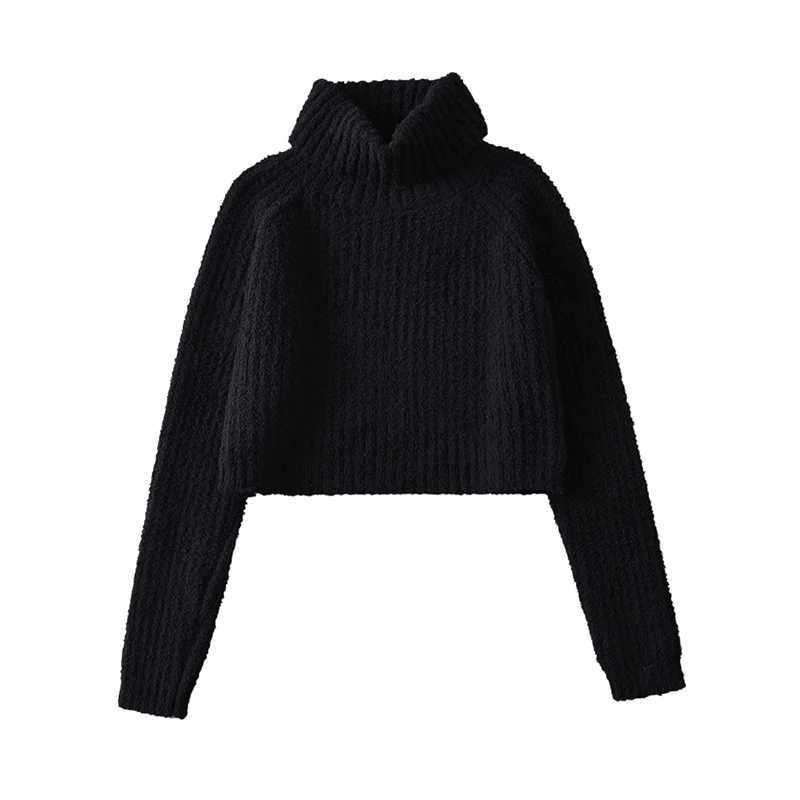European and American Spicy Girl Knitted Sweater Autumn Winter New Pit Striped Pullover Sweaters Y2K Solid Color Cropped Jumpers J251029