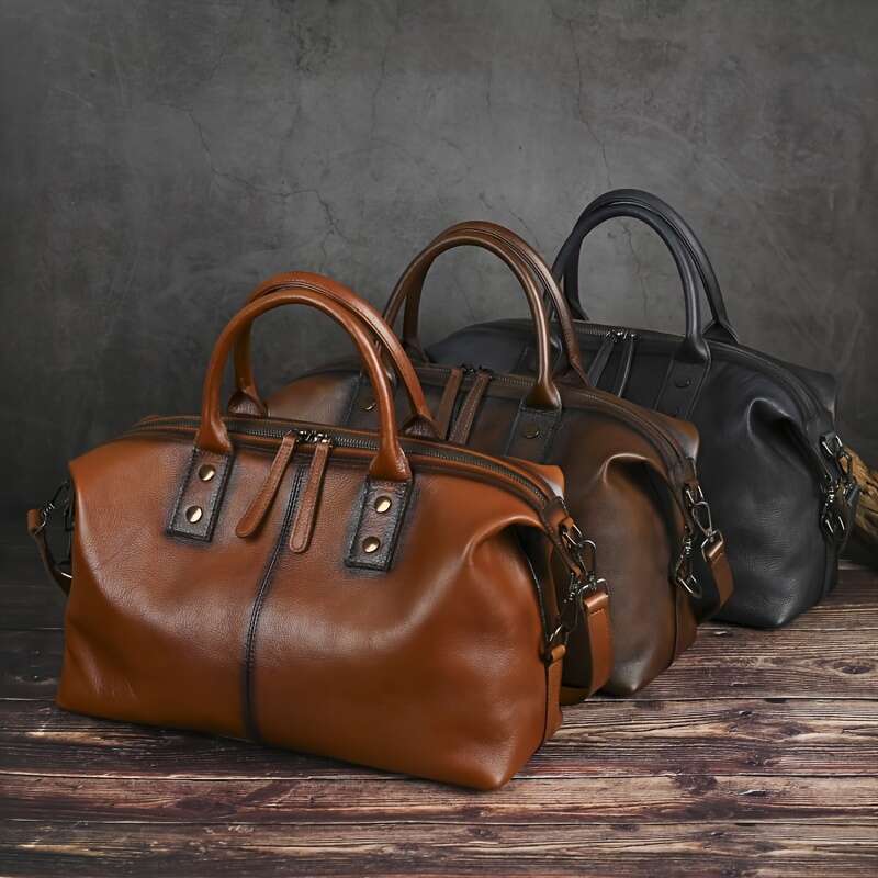 Vintage Brown Genuine Leather Dumpling Bag For Women Handbag With Detachable Shoulder Strap, Large Capacity, Casual Style, Anti Finish, Zipper