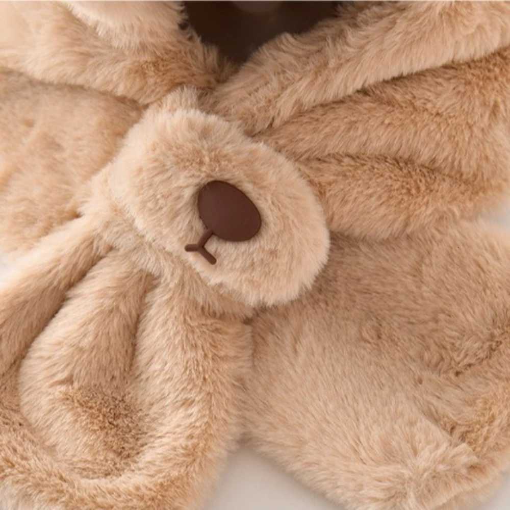 Kids Plush Hat Winter Scarf One Piece Hat Plus Velvet Cartoon Two Piece Set Cute Baby Boys and Girls Earmuffs Hat Miniso251028