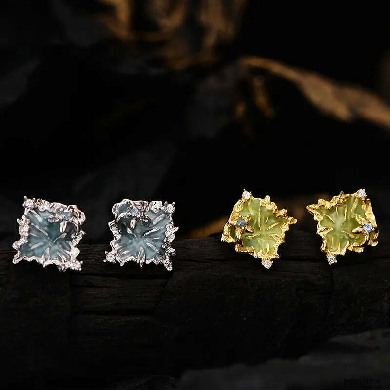 Korean Version of Cold Wind Women Texture Drip Glue Advanced S Sterling Sier Niche Design Sense Earrings Cross-border Explosive