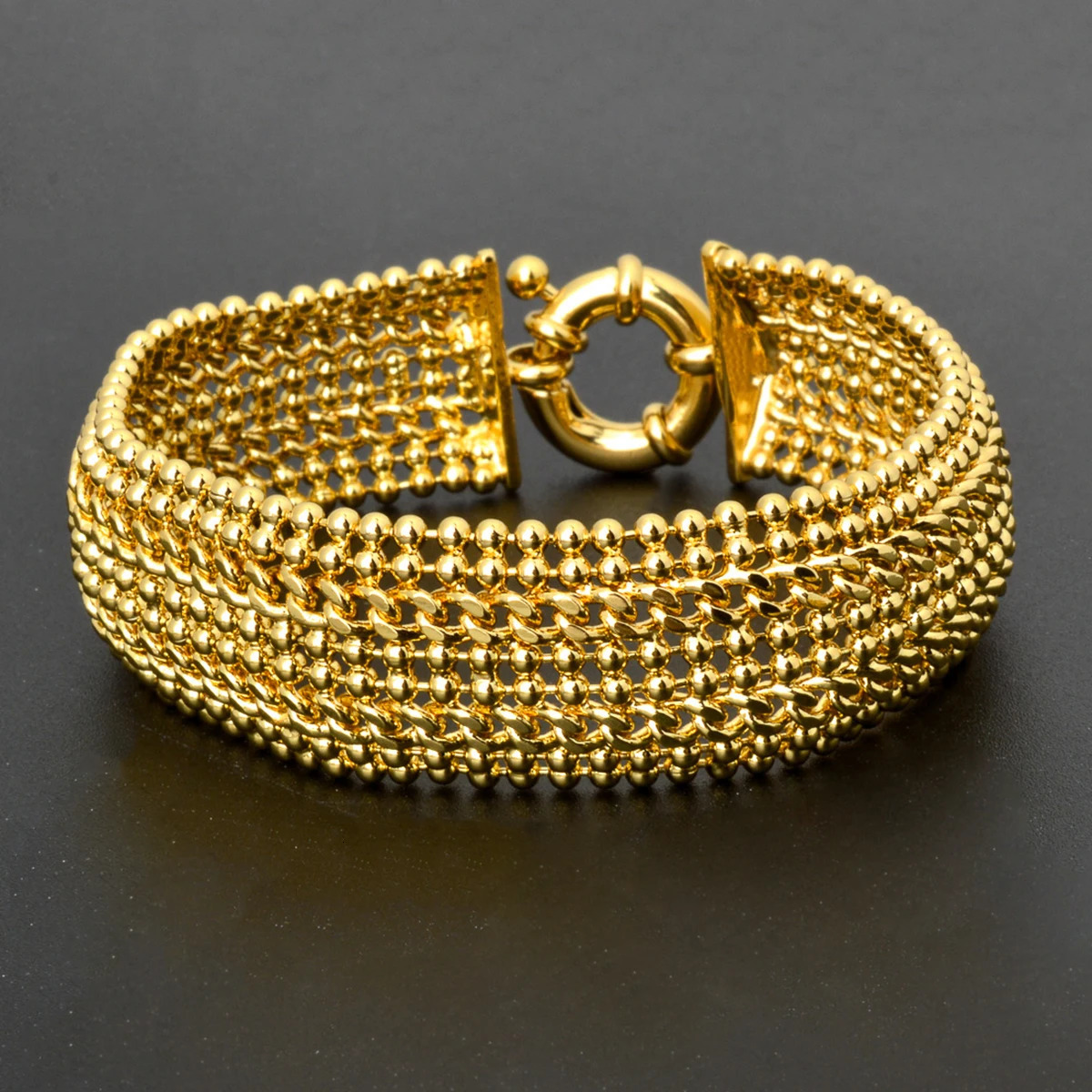 18MM Wide Copper Link Chain Bracelets for Unisex 18K Gold Plated Wristband Miami Curb Bangle Punk Hip Hop Jewellery Party Gift 251028