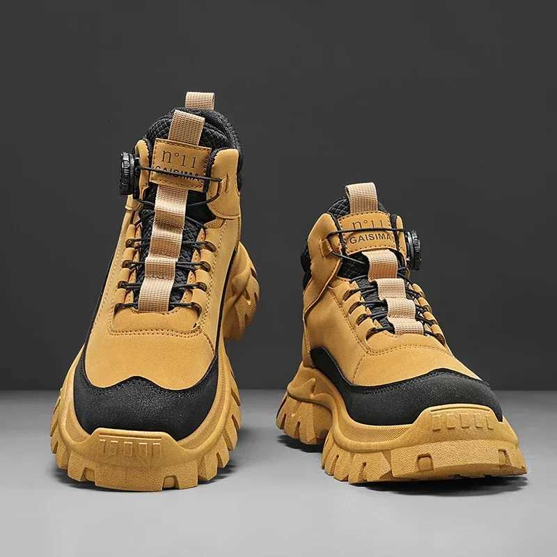Mens Short Boots 2024 Winter New Thick Soled Work Casual Shoes Waterproof NonSlip Sneakers Male Tenis Shoes Outdoor Boots Men Z251029