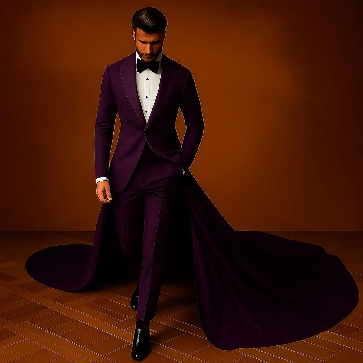 Men Suits Customized Long Jacket Groom Wear Wedding Party Tuxedos 2 Pieces Pants Cosplay Costumes Homme