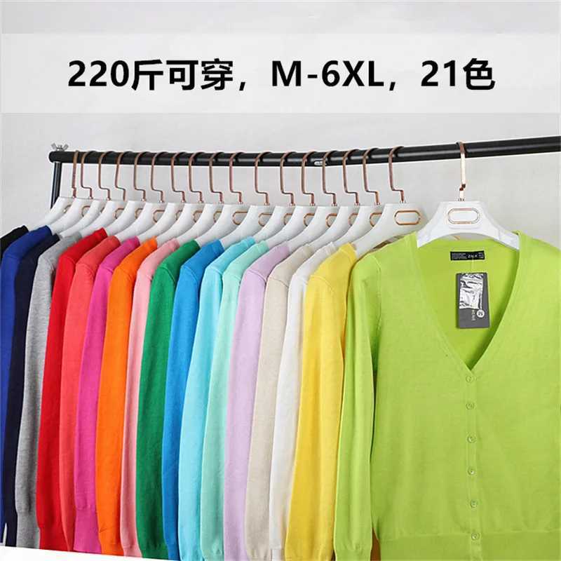 Sweater Knitted Cardigan Button Jacket 2025 Spring Autumn Vneck Loose Large Size Long Sleeve Casual Tops For Women Sweater 4XLT251028