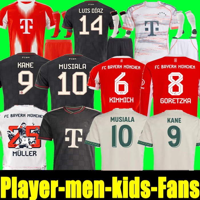 2025 BayernS KANE soccer jerseys SANE 25 26 football shirt MUSIALA GORETZKA GNABRY BAYERNS mUNIch camisa de futebol men kids kits KIMMICH Luis DIaz fans player