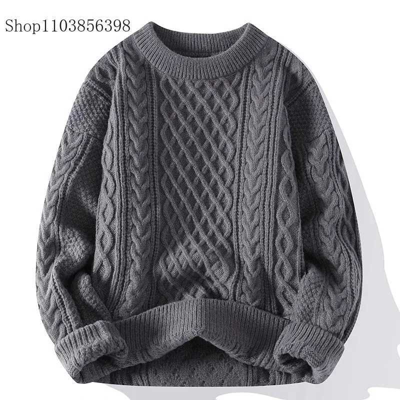 Mens Autumn Winter Round Neck Red Sweater Man Loose Casual Knitted Top Solid Winter Knitwear Male Outwear Solid 3XL Christmas J251029