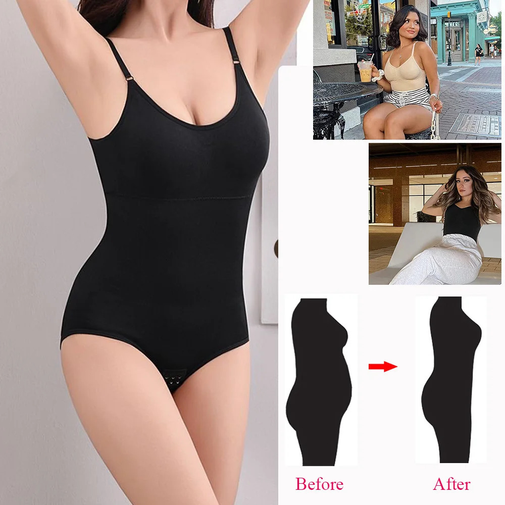 Shapewear Bodysuit for Tummy Control Women Hooks Crotch Body Shaper Stree Jumpsuit with Bras Abdomen Control 251029
