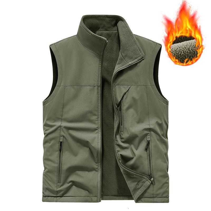 Outdoor Highquality Leisure Fishing Mens Leather Vest Autumn and Winter Comfortable Versatile Windproof Breathable Casual Vest W251029