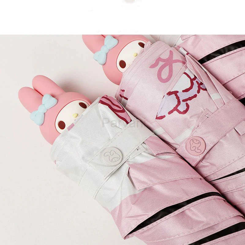Sanrio Sanrio My Melody Umbrella Kawaii ThreeDimensional Doll Head Small FiveFold Umbrella Manual Summer Sunscreen Sunshade Genuine L251029