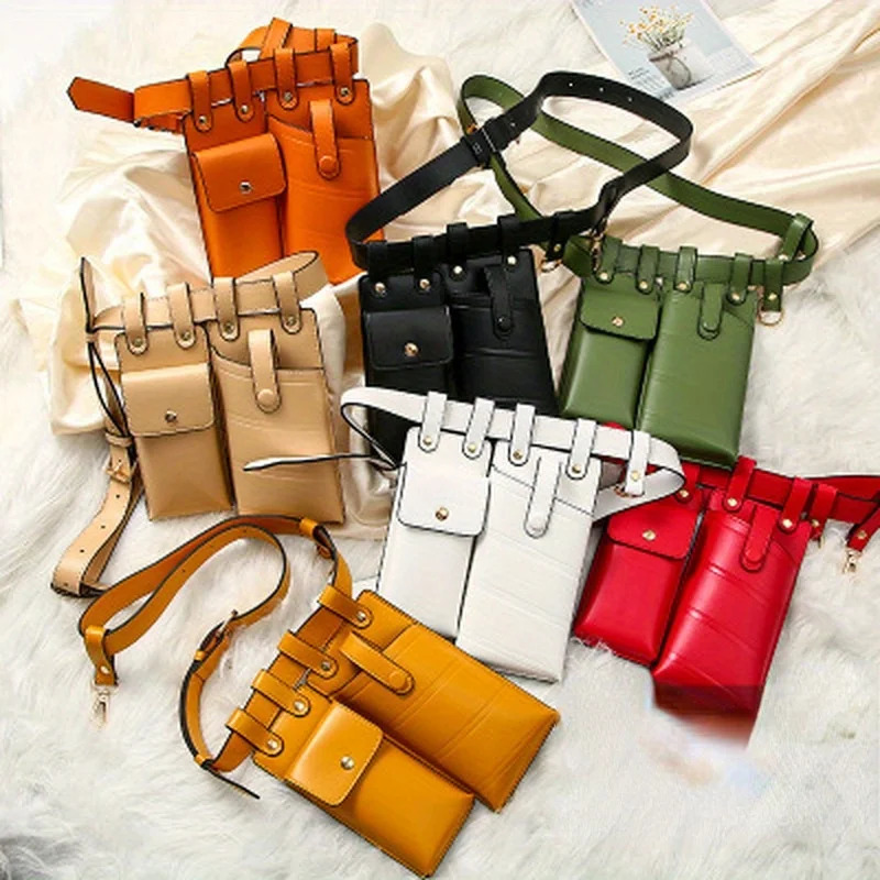 1Pc Women Waist Pack Leather Fanny Pack Women Belt Bag Crossbody Bags for Women Casual Chest Pack Female Purse 251021