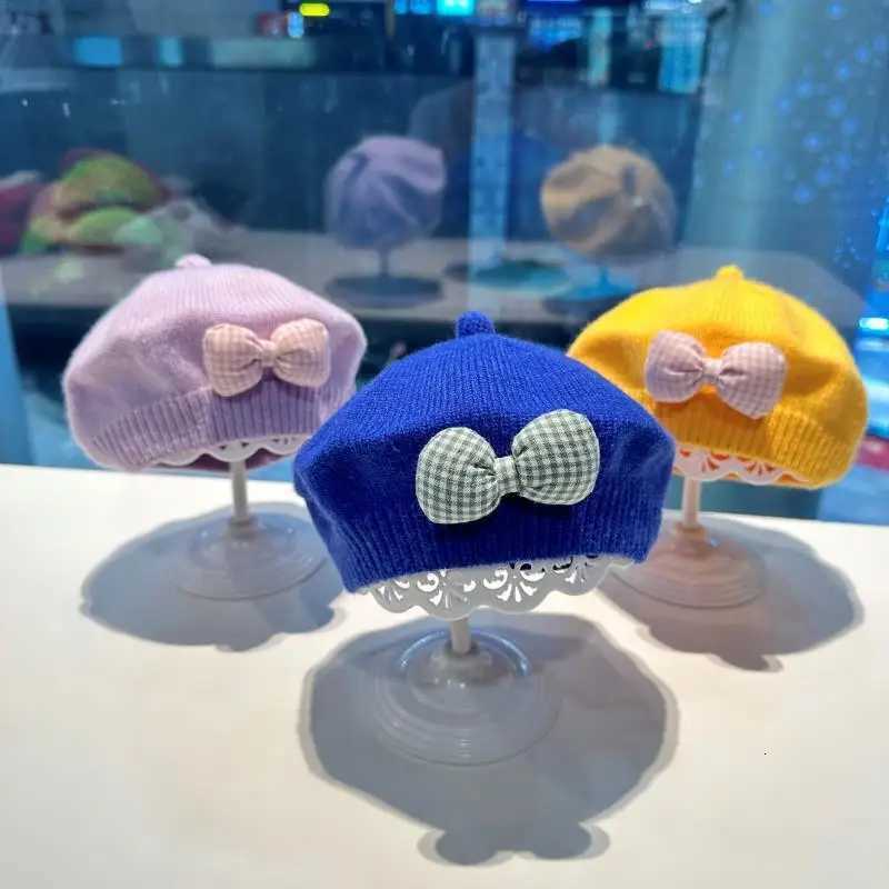 Kids Berets Winter Hat Knitted Bow Hat Berets Caps for Women Retro Hat Baby Girl Hat Autumn Winter Korean Version251028