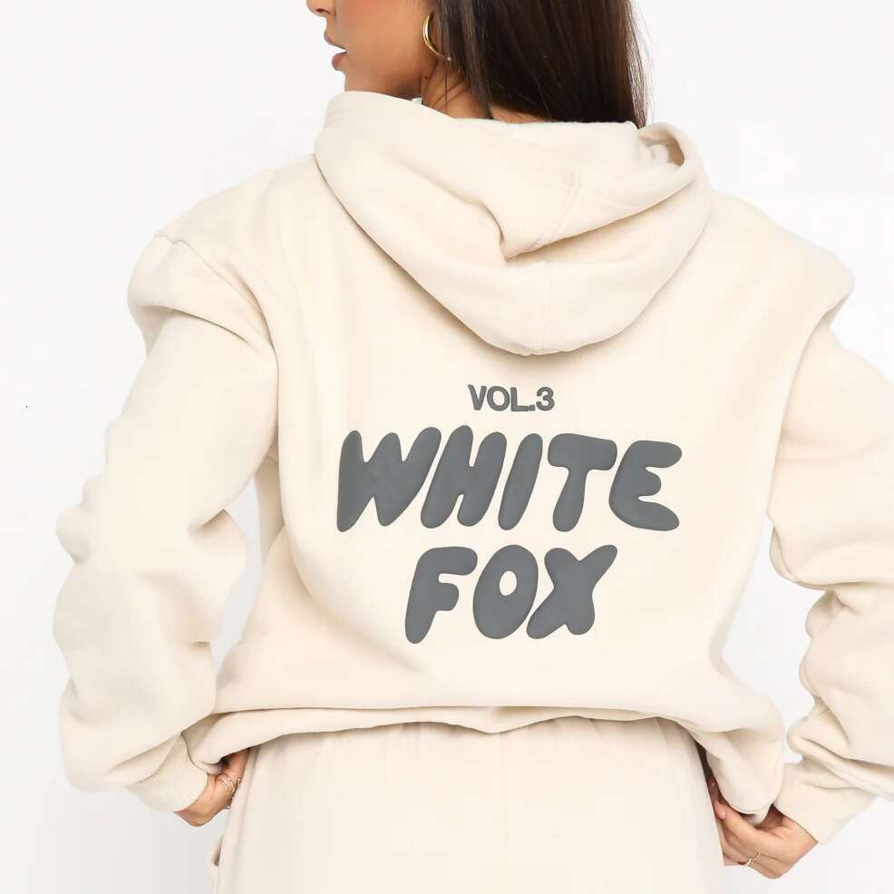 White Foxliness Designer women tracksuits two pieces sets sweatsuit autumn female hoodies hoody pants with sweatshirt ladies loosejumpers woman fb