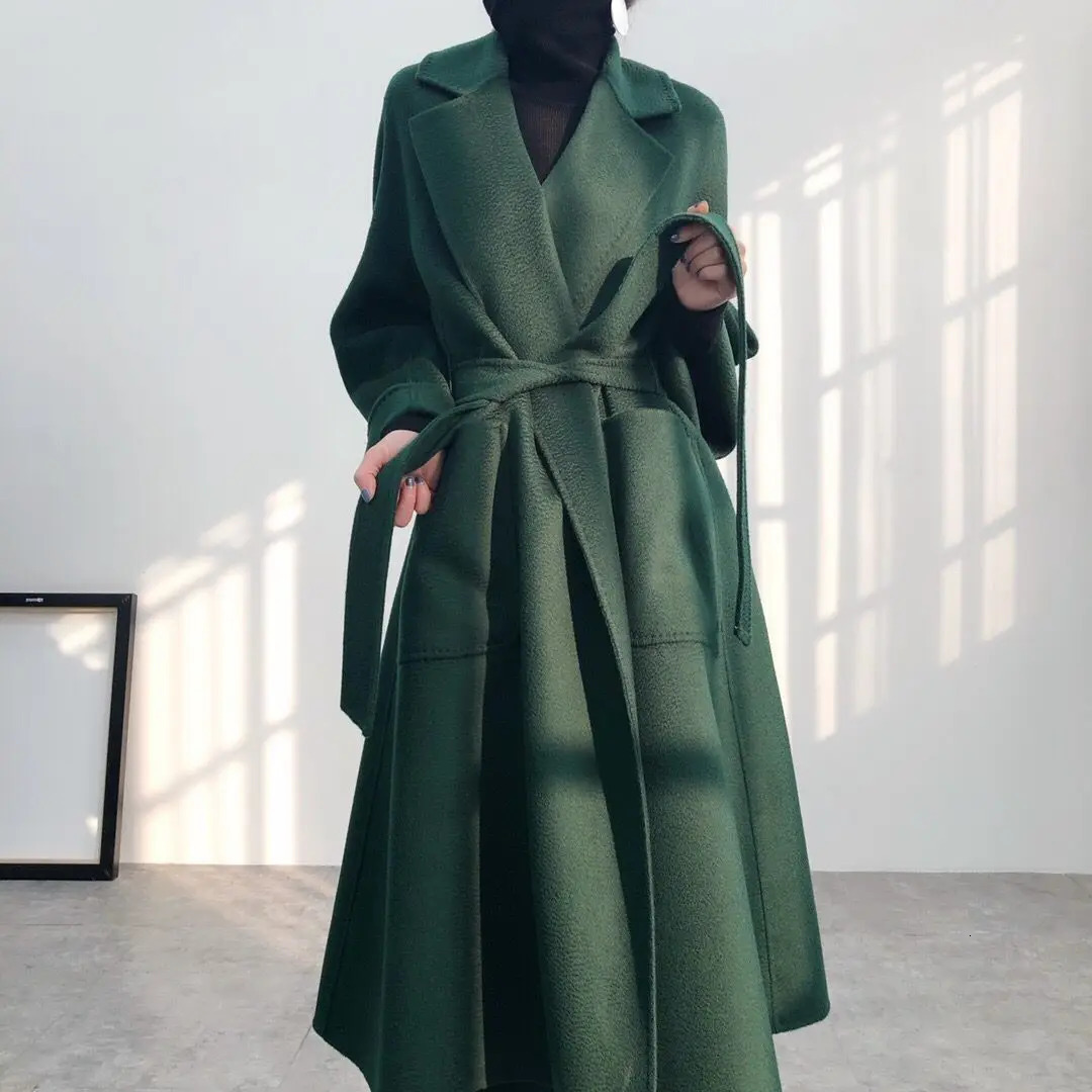 Women Cashmere Coat Double Side Wool Overcoat Slim And Thin Fashion Winter Long Cashmere Outerwea H927 251029