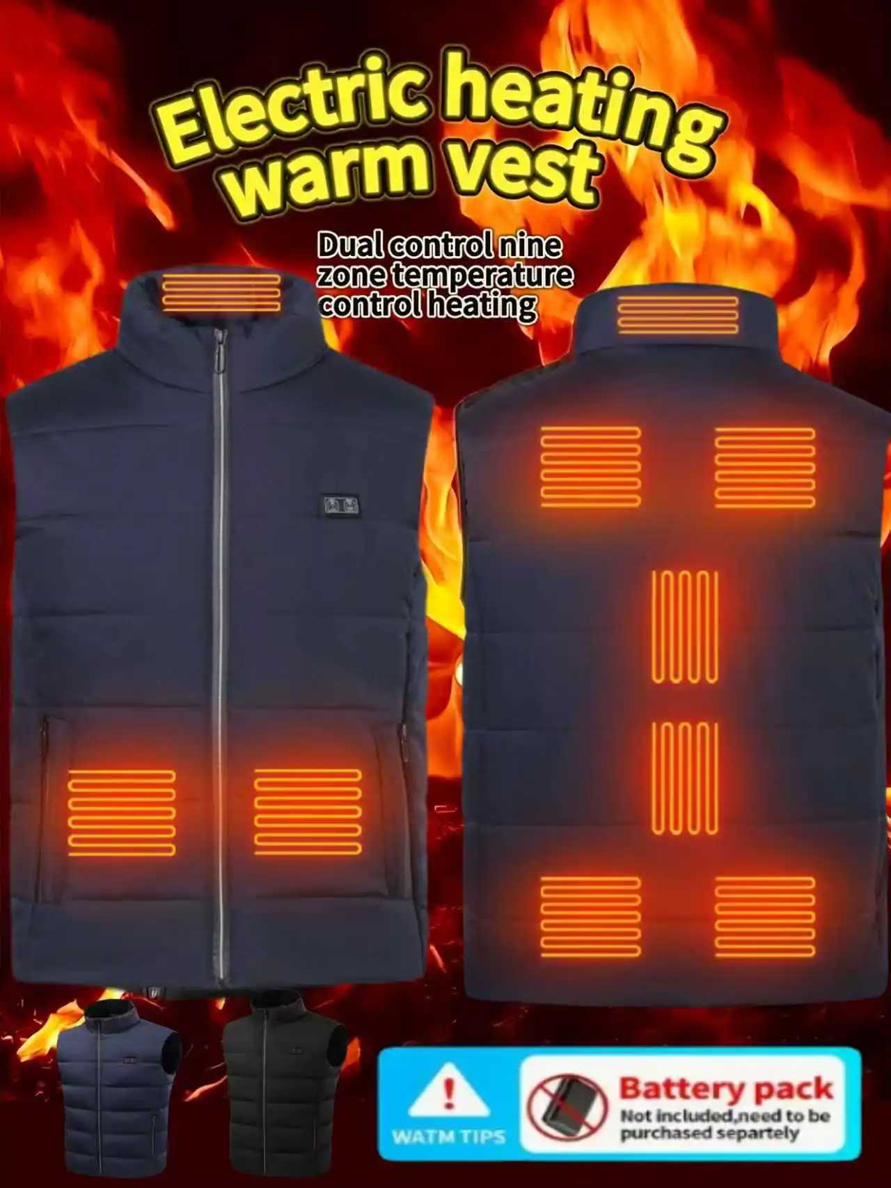 DualControl 9Zone Heated Vest Unisex Outdoor Skiing Sportswear Battery Not Included W251029