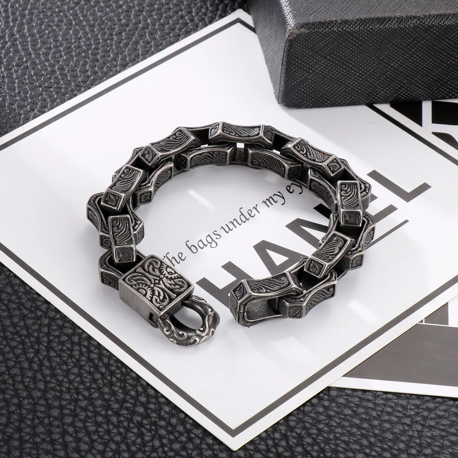 1m Vintage Charm Box Chain Bracelet Stainless Steel 316L KB118451BDJX 251028