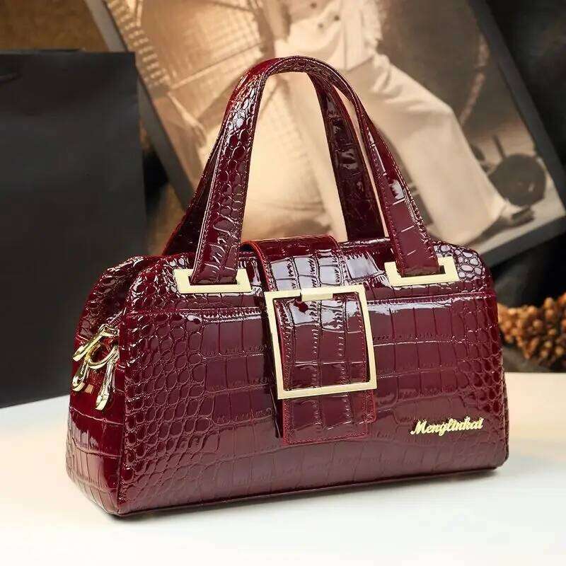 Designer Bags Fashion Leather Women's Bag 2025 New Alligator Grain Shoulder Large Capacity Handheld Pillow Bags For Women Hot Selling