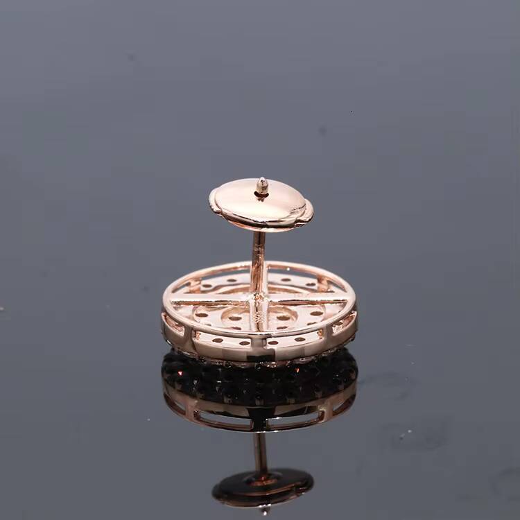 Luxury Earrings for Women 2023 Fashion 14k Solid Rose Gold Earrings White Moissanite Earrings Stud Jewelry Set